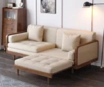 Sofa Bed With Rattan Weaving Wooden Frame - Image 3