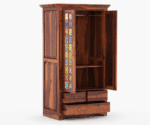 2 Door Solid Sheesham Wood Wardrobe - Image 6