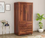 2 Door Solid Sheesham Wood Wardrobe