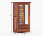 2 Door Solid Sheesham Wood Wardrobe - Image 7