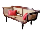 3 SEATER TEAK WOOD & RATTAN SOFA - Image 3