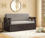 3 Seater Pull Out Sofa Cum Bed In Cloud Burst Grey