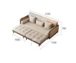 Sofa Bed With Rattan Weaving Wooden Frame - Image 6