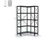 7-Tier Large Corner Bookshelf with Metal Frame for Living Room - Image 7