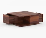 Aaron Solid Wood Coffee Table with Drawers - Image 5