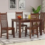Adolph Compact Wooden Dining Table Set 4 Seater