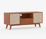 Alan Solid Wood Acacia Cane TV Cabinet - Image 4