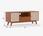 Alan Solid Wood Acacia Cane TV Cabinet - Image 7