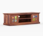 Alex Sheesham Wood Tv Cabinets with Tiles and Storage - Image 3