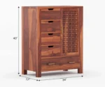 Alora Sheesham Wood Chest of Drawer - Image 6
