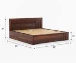 Ameli Sheesham King/Queen Size Wood Bed With Storage - Image 6