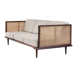 Bard 3 Seater Solid Wood & Rattan Sofa - Image 3