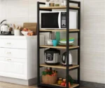 Beige 5 Tier Multilayer Microwave Stand