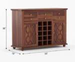 Billy Solid Sheesham Wood Bar Cabinet - Image 6