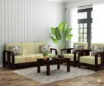 Bregg Wooden Sofa Set 3+1+1 Seater