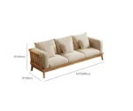Chalk Flannel Standard Sofa with 3 Pillows - Image 6