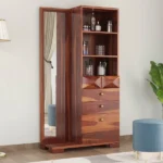 Cinader Sheesham Wood Dressing Table with Storage & Stool