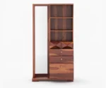 Cinader Sheesham Wood Dressing Table with Storage & Stool - Image 4