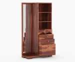 Cinader Sheesham Wood Dressing Table with Storage & Stool - Image 5