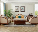 Classic Indian Sheesham Wood Sofa Set - Image 2