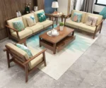Classic Sheesham wooden sofa set - Image 3