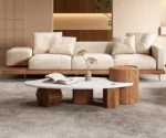 Cream Floor Sofa set with Armrest, Includes - Image 4