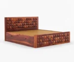 Diamond Sheesham Wood King/Queen Size Bed with Storage - Image 5