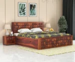 Diamond Sheesham Wood King/Queen Size Bed with Storage
