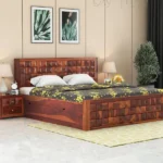 Diamond Sheesham Wood King/Queen Size Bed with Storage