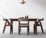 Dutch Leaves Design Dining Table Set 4 Chair