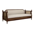 Sheesham Wood and Cane Divan Bed with Mattress - Image 2