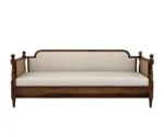 Sheesham Wood and Cane Divan Bed with Mattress - Image 4