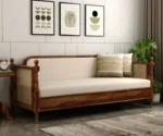 Sheesham Wood and Cane Divan Bed with Mattress