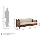 Sheesham Wood and Cane Divan Bed with Mattress - Image 8