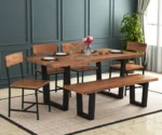 Edge 6 Seater Dining Set with Bench