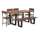 Edge 6 Seater Dining Set with Bench - Image 9