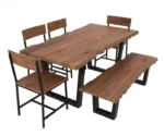 Edge 6 Seater Dining Set with Bench - Image 12