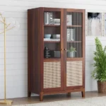 Elsie Solid Wood Cane Book Shelf