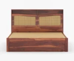 Emalyn Sheesham Wood Cane King-Queen  Bed with Storage - Image 4