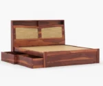 Emalyn Sheesham Wood Cane King-Queen  Bed with Storage - Image 6