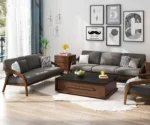 European Minimal Design Wooden Sofa Set - Image 5