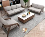 European Minimal Design Wooden Sofa Set - Image 7