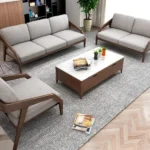 European Minimal Design Wooden Sofa Set