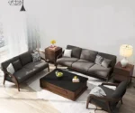 European Minimal Design Wooden Sofa Set - Image 8