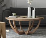 Exclusive Teak Wood Rattan Coffee Table - Image 2