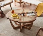 Exclusive Teak Wood Rattan Coffee Table