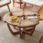 Exclusive Teak Wood Rattan Coffee Table