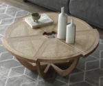Exclusive Teak Wood Rattan Coffee Table - Image 4