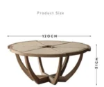 Exclusive Teak Wood Rattan Coffee Table - Image 9