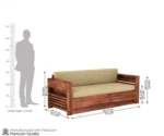 Feltro Sheesham Wood Sofa Bed With Storage - Image 9